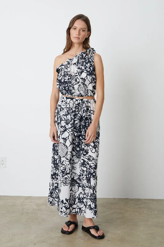 Juliana06b Velvet Clementine Printed Cotton Maxi Skirt cotton skirt soft