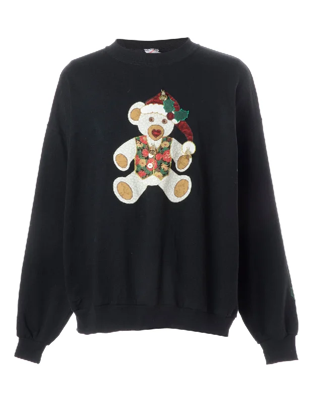 Label Christmas Sweatshirt With Bells Hoodie with Pattern Geometric Abstract