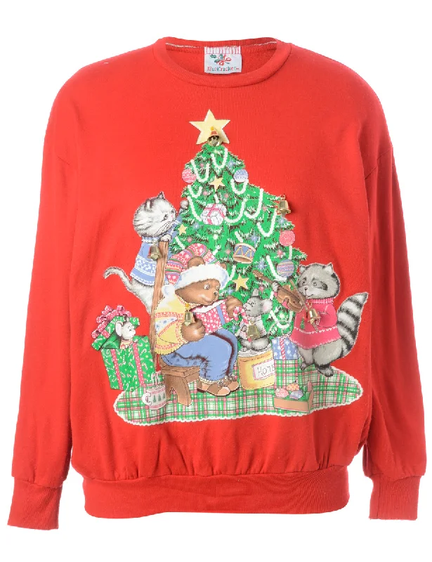 Label Christmas Sweatshirt With Bells Hoodie with Monochrome Minimalist Simple