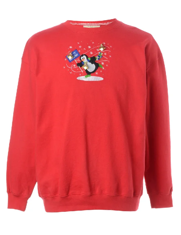 Label Christmas Sweatshirt With Bells Hoodie with Distressed Vintage Worn