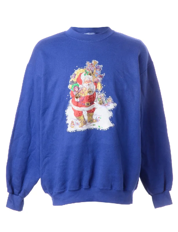 Label Christmas Sweatshirt With Bells Hoodie with Raglan Sleeves Sporty Comfortable