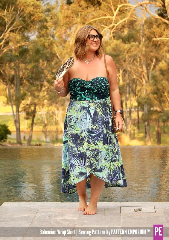 Bohemian Wrap | Skirt Sewing Pattern denim skirt casual