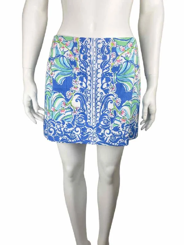 Lilly Pulitzer Women's Coasting Engineered Tate Mini Skirt Bay Blue Size 2