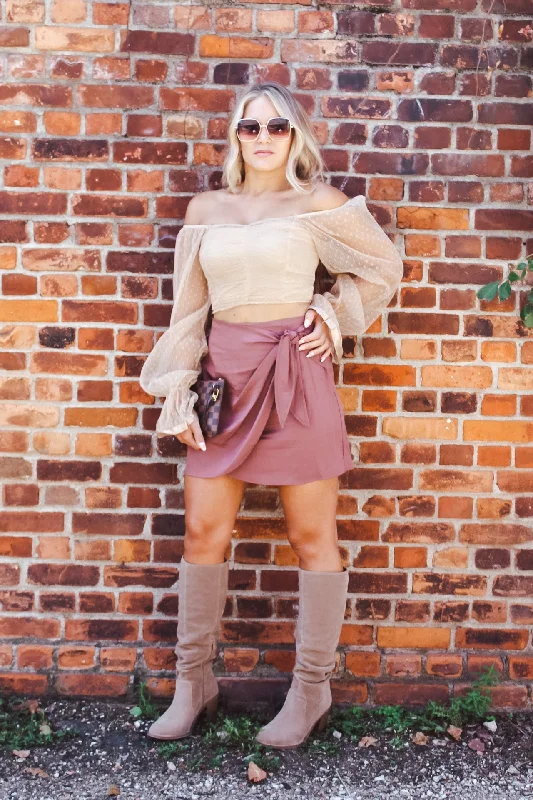 Lily Side Wrap Mini Skirt denim skirt stylish