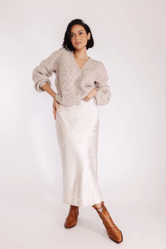 Matthew Skirt in Pearl velvet skirt rich