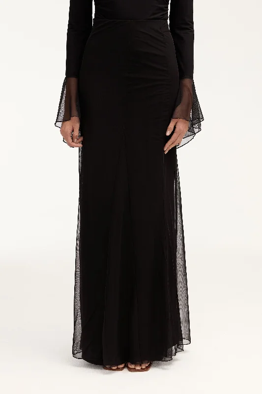 Milia Maxi Skirt - Black leather skirt modern