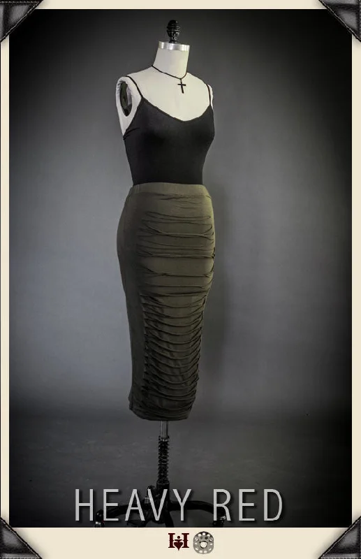 Olive Slashed Skirt