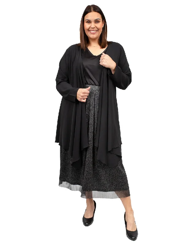 Pageland Way Skirt - Black corduroy skirt textured