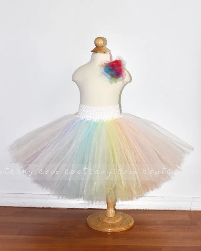 Pastel Rainbow Kids Tulle Skirt chiffon skirt airy