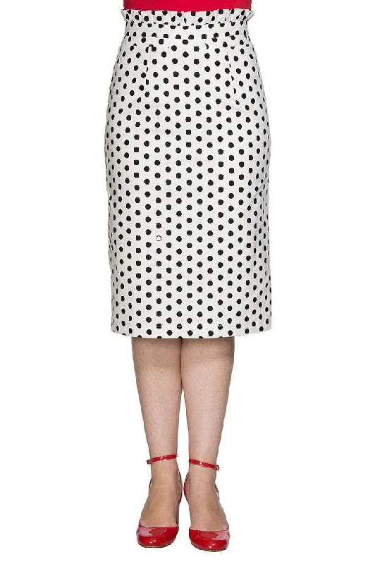 Polka Frill Pencil Skirt