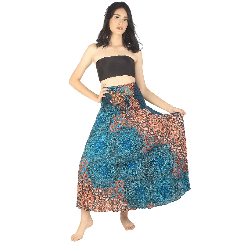 Princess Mandala Women's Bohemian Skirt in Green SK0033 020030 02 chiffon skirt flowing
