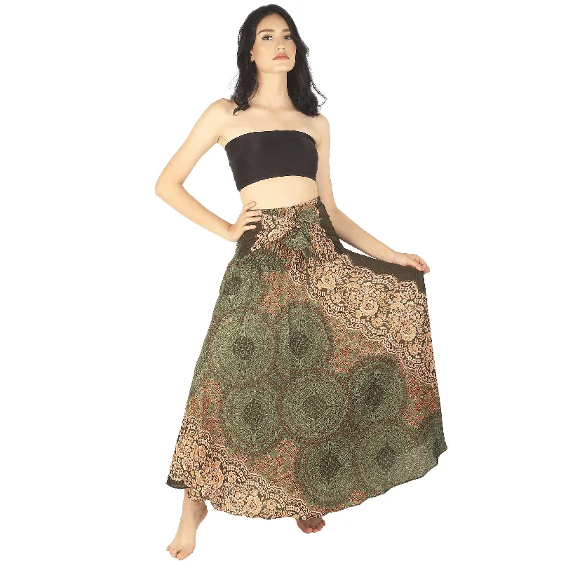 Princess Mandala Women's Bohemian Skirt in Olive SK0033 020030 03 low waist skirt