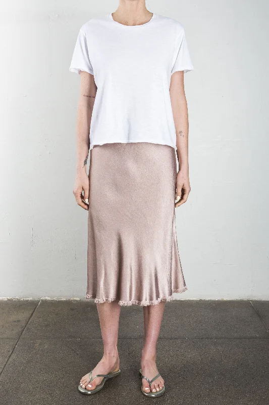 Riley Skirt in Vintage Satin - Nude lace skirt romantic