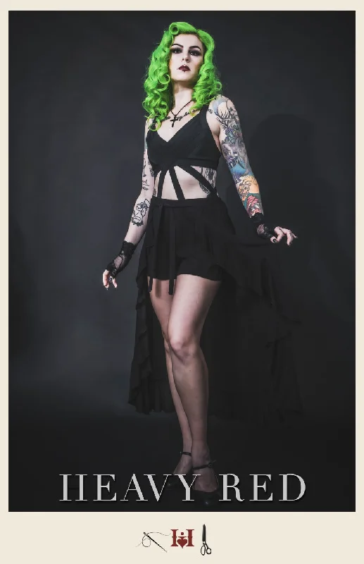 Summer Goth Flirtatious Habits Skirt velvet skirt rich