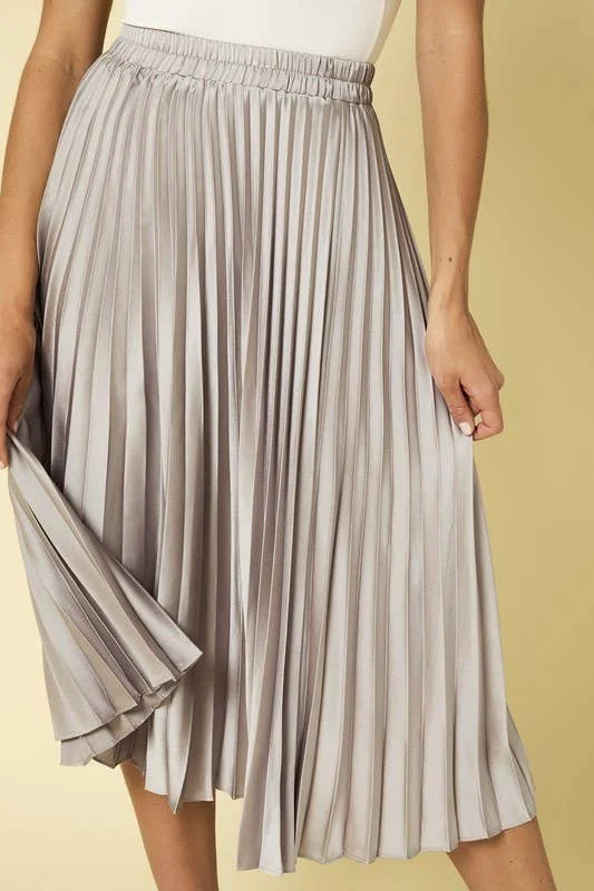 Sunburst Pleated Satin Skirt lace skirt romantic