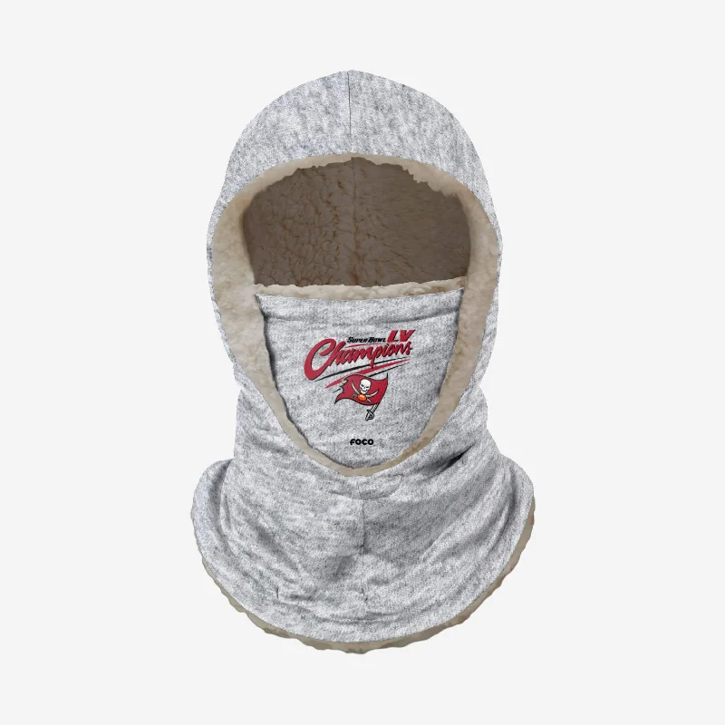 Tampa Bay Buccaneers Super Bowl LV Champions Hooded Gaiter Hoodie with Bell Sleeves Flared Feminine Tampa Bay Buccaneers Super Bowl LV Champions Hooded Gaiter Hoodie with Bell Sleeves Flared Feminine