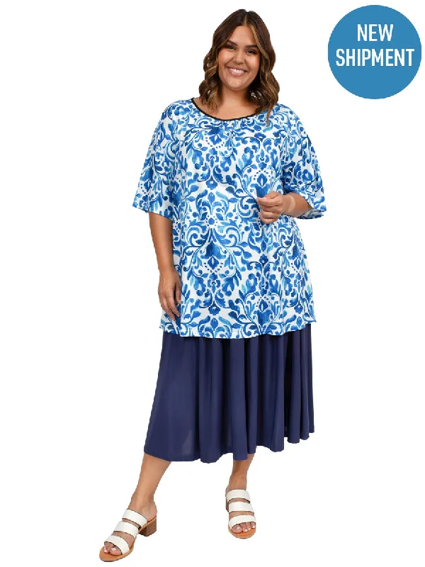 The London 6 Gore Skirt - Navy corduroy skirt comfortable