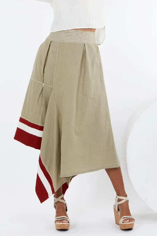 Toasted Terraced Skirt linen skirt light