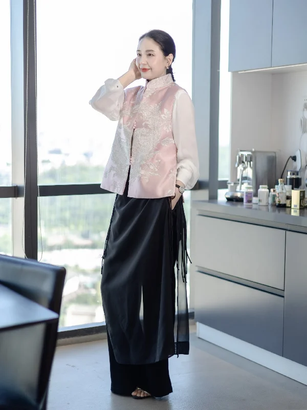 New Chinese style ultra-thin skirt with see-through mesh gauze temperament fashionable summer slimming 33101 denim skirt fashionable