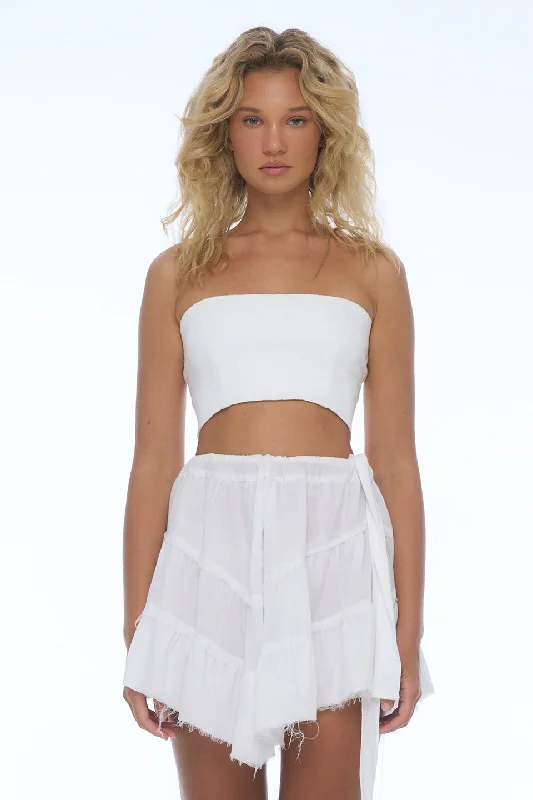 WHITE LAYERED SKIRT lace skirt intricate