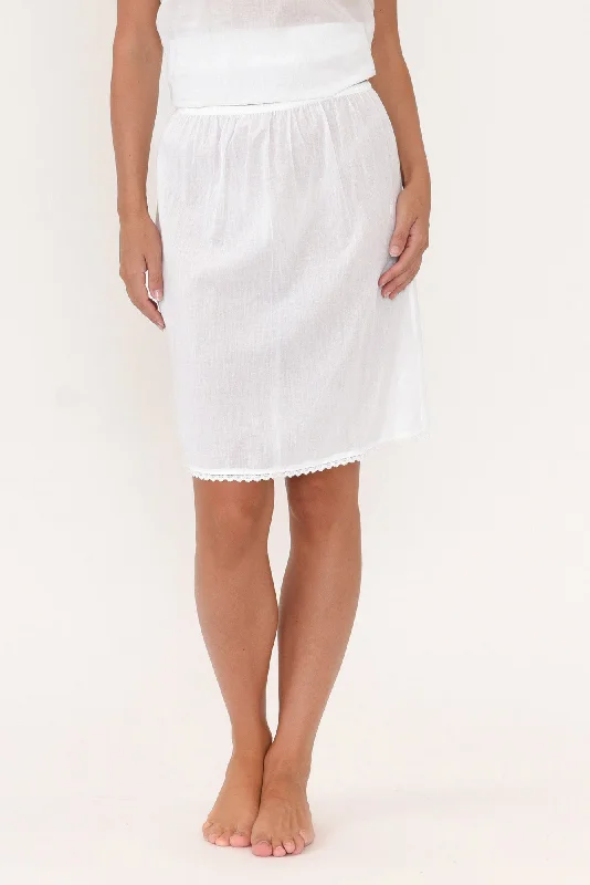 White Cotton Slip Skirt