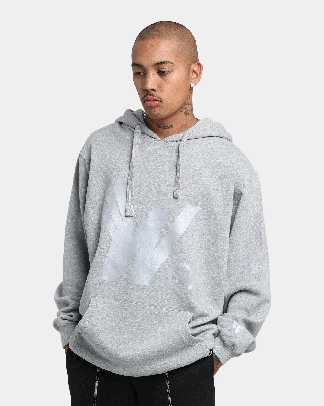 WNDRR Flights Hoodie Grey Marle Hoodie with Zipper Placket Modern Functional