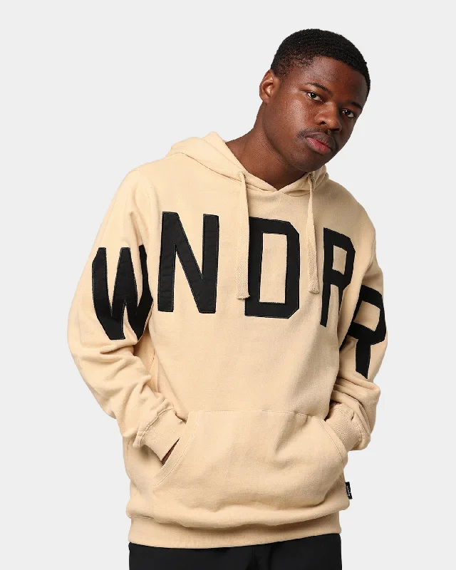 WNDRR Sweeps Hoodie Tan Hoodie with Hem Raw Edge Edgy Unfinished