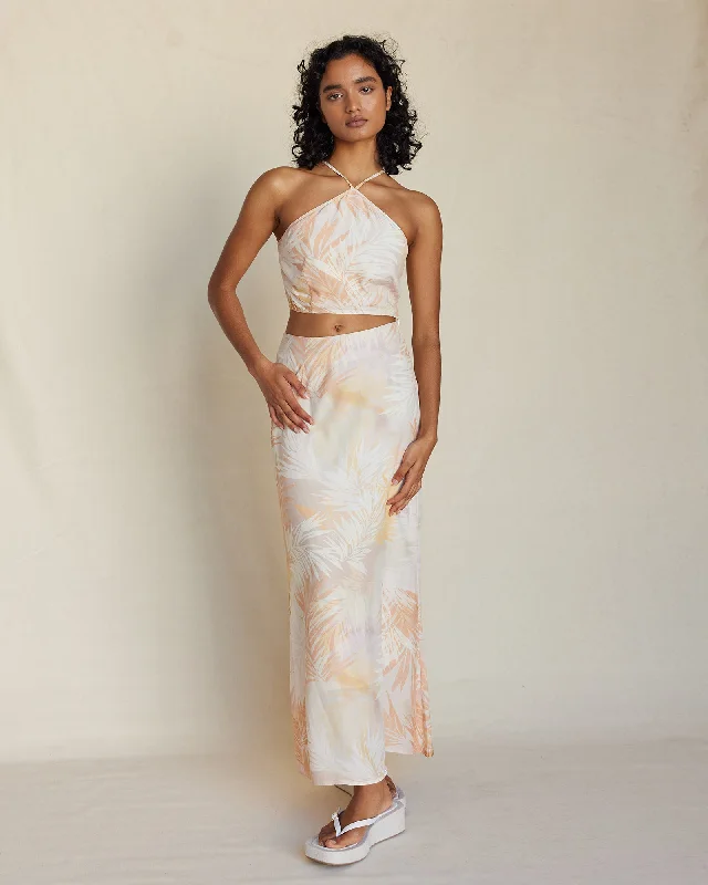 Yasmine Printed Skirt leather skirt sleek